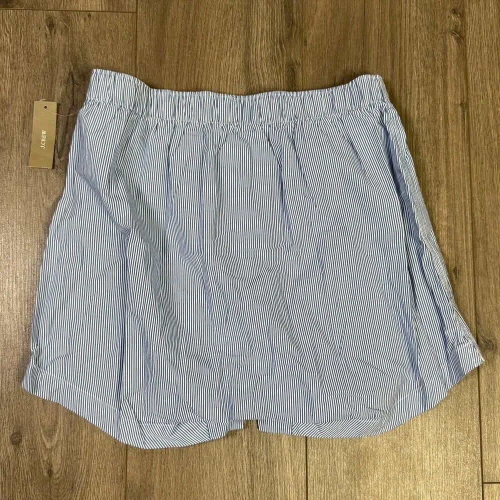 J.Crew Patterned Boxer Shorts Men S Blue White Striped Pull On Elastic Waistband